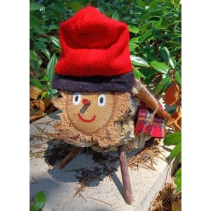 CAGATIÓ DE NADAL PRESUMIDO DE 15cm*9cm. CON MANTA Y BASTÓN (TIO00006)