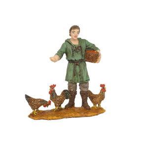 Pastor dando comer gallinas 8cm durexina