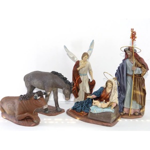 Nacimiento Virgen recostada lienzado