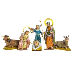 Nacimiento de barro y tela lienzado