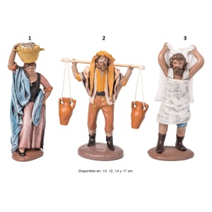 Pastores en barro lienzado