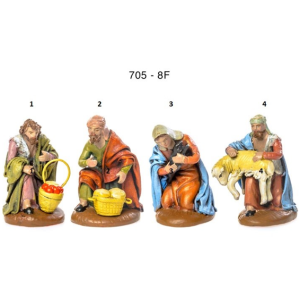 Pastores adorando de barro lienzado 8cm