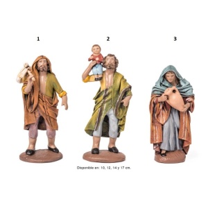 Pastores de barro lienzado y tela.