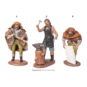 Pastores en barro lienzado