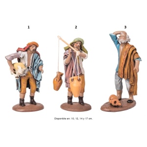 Pastores en barro lienzado