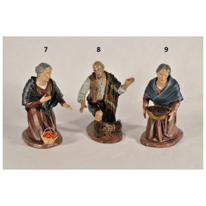 Pastores de barro lienzado 30cm adorando