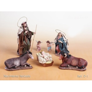 Nacimiento en barro lienzado 30cm