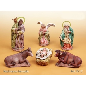 Nacimiento en barro lienzado 21cm