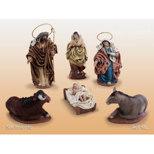 Nacimiento en barro lienzado 21cm