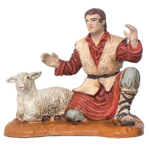 Pastor adorando cordero 10cm