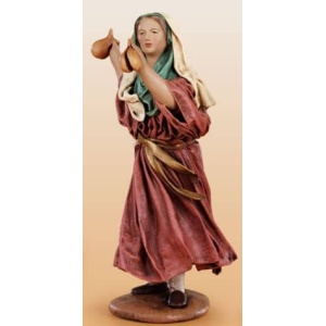 Pastora músico con castañuelas barro lienzado