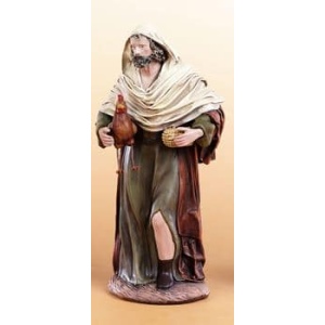 Pastor hebreo con gallina barro lienzado