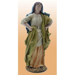 Pastora en jarras barro lienzado