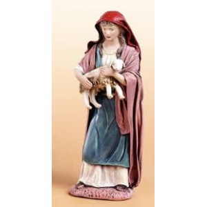 Pastora hebrea con oveja en barro lienzado