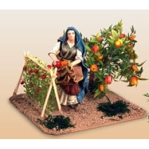 Pastora tomatera en barro lienzado