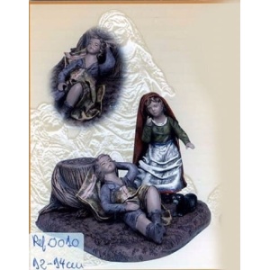 Niños durmiendo en barro lienzado