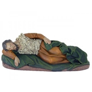Pastor durmiendo en barro lienzado