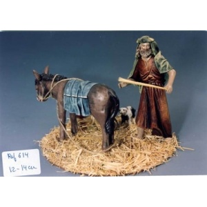 Pastor trillando en barro lienzado