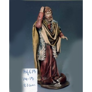 Pastor con ánfora rota en barro lienzado