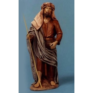 Pastor con zurrón en barro lienzado