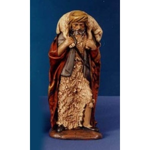 Pastor con oveja en hombros 