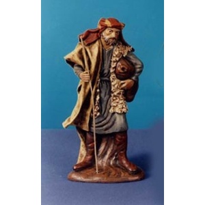 Pastor con saco en barro lienzado