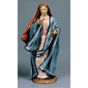 Pastora con castañuelas en barro lienzado