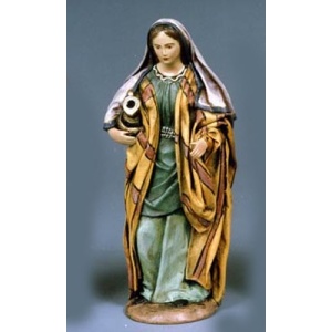 Pastora con jarra barro lienzado