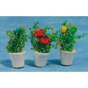 Pack de tres macetas con plantas
