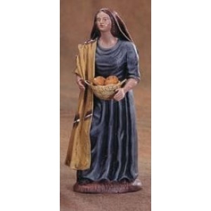 Pastora con panes en barro lienzado