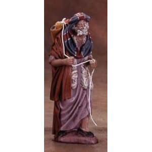 Pastor con cesta espalda en barro lienzado