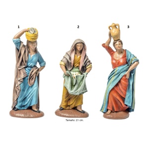 Pastoras en barro lienzado de 21cm