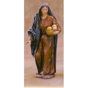 Pastora con panes barro lienzado