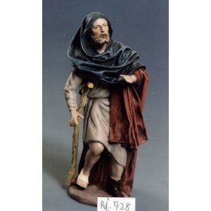 Pastor cojo con muleta en barro lienzado