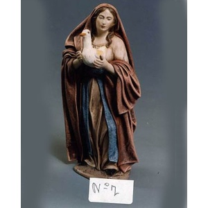 Pastora con pato en barro lienzado