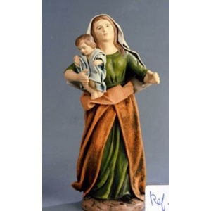 Pastora niño en brazos barro lienzado