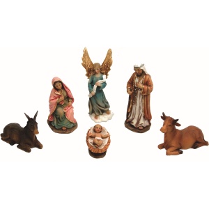 Nacimiento de resina con ángel 8cm
