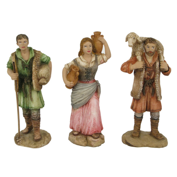 Pack 3 pastores 12cm marmolina fina