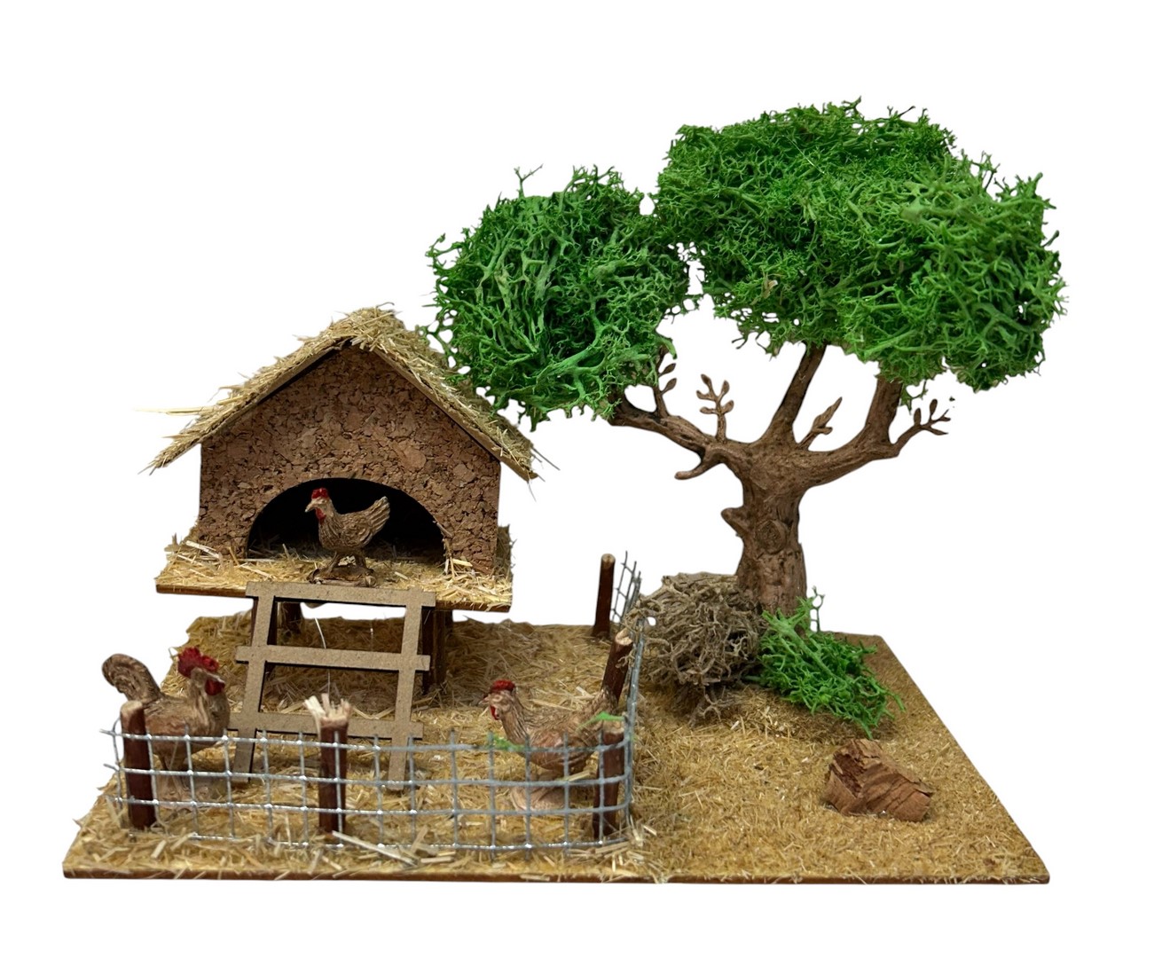 Gallinero con árbol para el Belén
