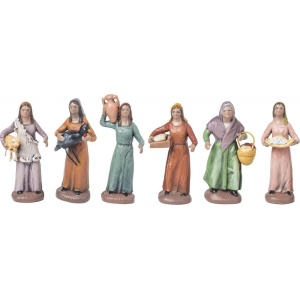 Conjunto de 6 pastoras barro 8cm
