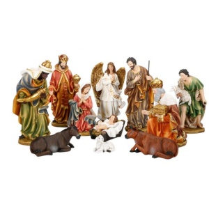 Nacimiento y reyes adornado 30cm (10 piezas)