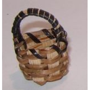 Cesta de mimbre marrón con asa 2cm
