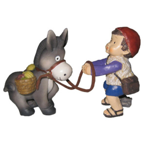 Pastor con burro infantil 9cm