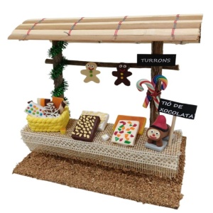Puesto de Turrones Tió de Xocolata para figuras de 8cm a 10cm