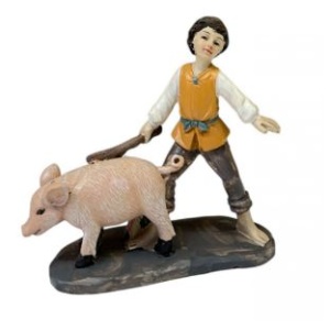 Niño con cerdo 11cm